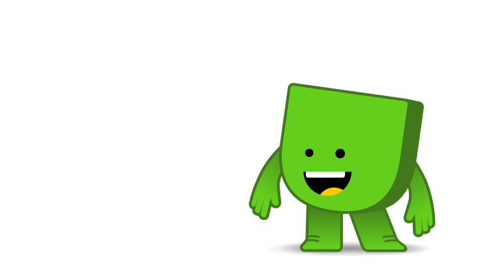 Icoon van lachende mascotte Edje