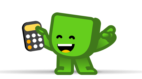 Edje met een rekenmachine in zijn hand