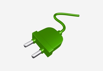 Een groene stekker